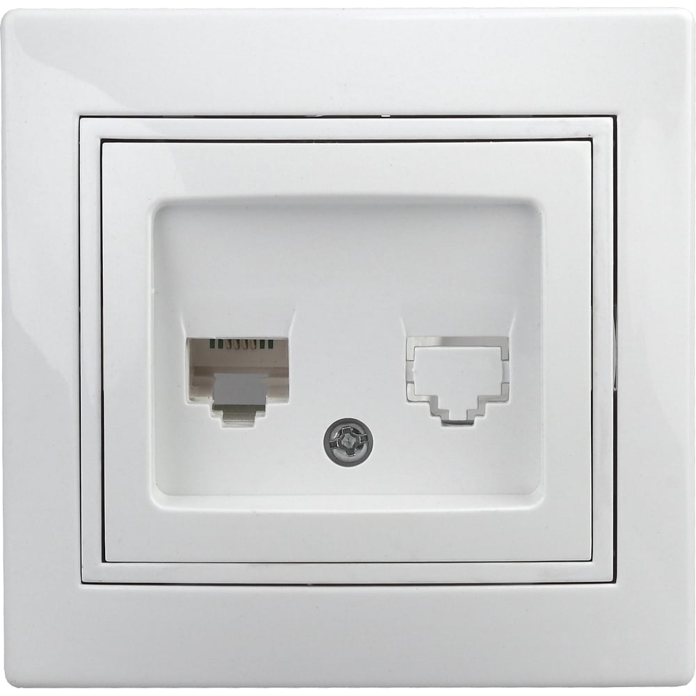 Информационная розетка Intro 1-303-01 RJ45, IP20, СУ, Plano, белый ...