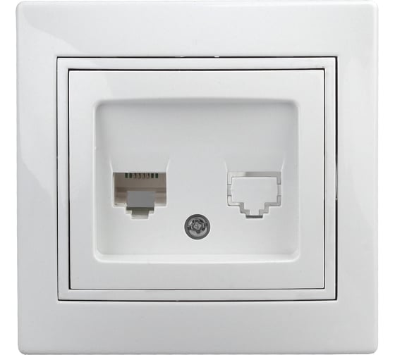 Информационная розетка Intro 1-303-01 RJ45, IP20, СУ, Plano, белый Б0027621 1