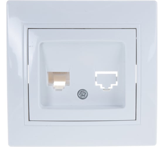 Информационная розетка Intro 1-303-01 RJ45, IP20, СУ, Plano, белый Б0027621