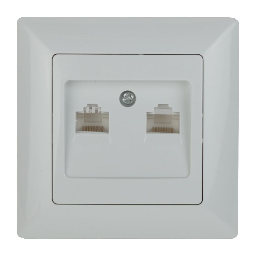 Информационная розетка Intro 430401 2хRJ45, СУ, Solo, белый 24 Б0043389 ...
