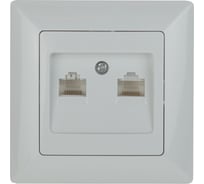 Информационная розетка Intro 430401 2хRJ45, СУ, Solo, белый 24 Б0043389