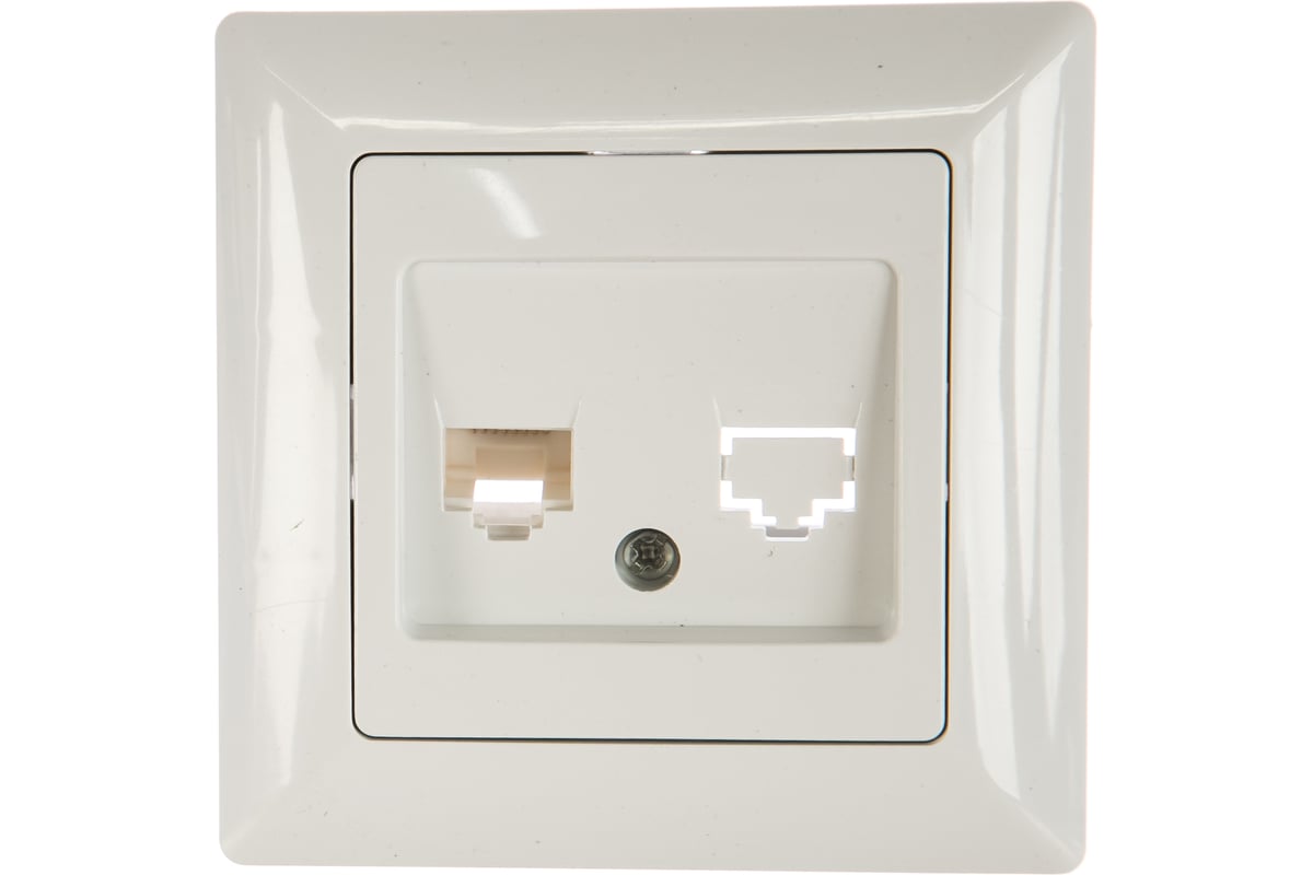 Информационная розетка Intro 430301 RJ45, СУ, Solo, белый Б0043382 ...