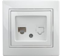 Информационная розетка Intro 1Э30301 RJ45, СУ, б.л., Plano, белый Б0038835