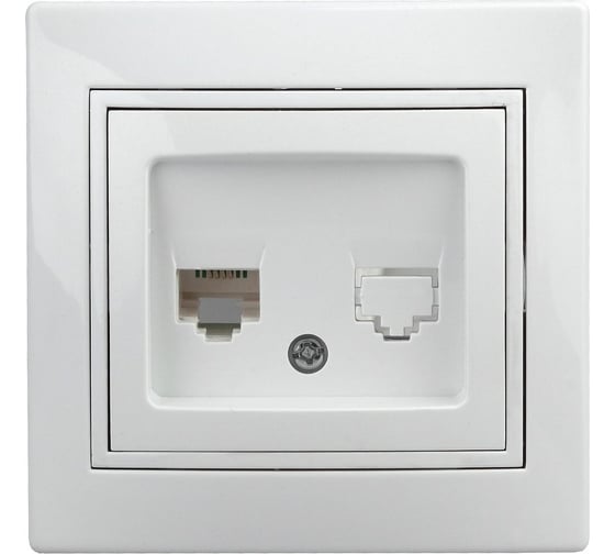 Информационная розетка Intro 1Э30301 RJ45, СУ, б.л., Plano, белый Б0038835