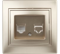 Телефонная розетка Intro 1-302-04 RJ11, IP20, СУ, Plano, шампань Б0030083