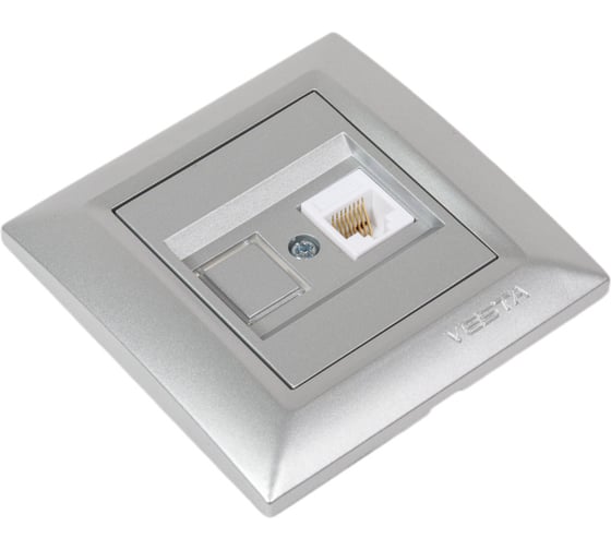 Розетка Vesta Electric Roma Silver для сетевого кабеля LAN FRZ00010123SRM