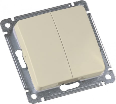 Механизм двухклавишного выключателя HEGEL слоновая кость ВС10-451-01