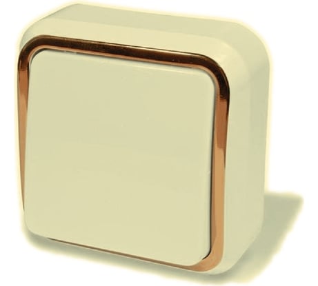 1-клавишный выключатель МПО Электротехника открытой установки dresden слоновая кость-золото 1590