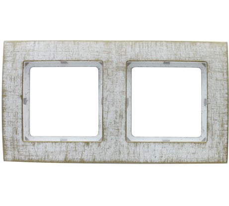 Рамка duwi на 2 поста серия Palazzo Vintage, белое золото 26584 9