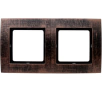 Рамка duwi на 2 поста серия Palazzo Vintage, медь патина 26546 7