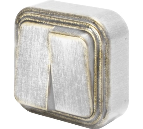 Выключатель duwi о/п 2-кл серия Palazzo Vintage, белое золото патина 26435 4