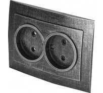 Розетка duwi с/п б/з 2-местная серия Palazzo Vintage, серебро патина 26560 3