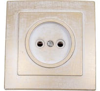 Розетка duwi с/п б/з 1-местная серия Palazzo Vintage, белое золото 26577 1