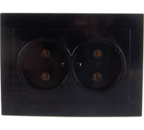 Розетка duwi с/п б/з 2-местная серия Palazzo, черный 26504 7