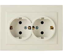Розетка duwi с/п с з/к 2-местная серия Palazzo, слоновая кость 26486 6