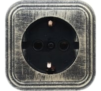 Розетка duwi о/п с з/к 1-местная серия Palazzo Vintage, бронза патина 26420 0