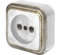 Розетка duwi о/п б/з 1-местная серия Palazzo Vintage, белое золото патина 26432 3