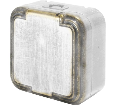 Розетка duwi о/п б/з 1-местная серия Palazzo с крышкой IP54, белое золото патина 26443 9