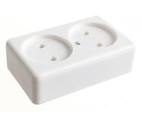 Розетка duwi о/п 2-местная б/з серия Basis, белый 26402 6