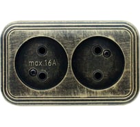 Розетка duwi о/п б/з 2-местная серия Palazzo Vintage, бронза патина 26423 1