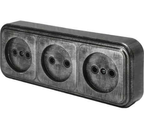 Розетка duwi о/п б/з 3-местная серия Palazzo, серебро патина 26451 4