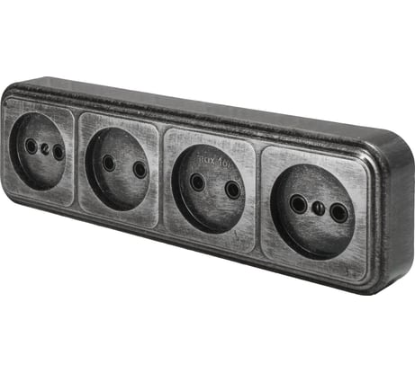 Розетка duwi о/п б/з 4-местная серия Palazzo, серебро патина 26453 8