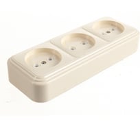 Розетка duwi о/п б/з 3-местная серия Palazzo, слоновая кость 26412 5