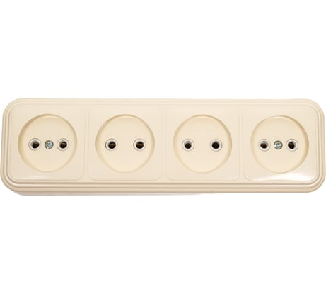 Розетка duwi о/п б/з 4-местная серия Palazzo, слоновая кость 26414 9