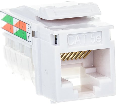 Механизм компьютерной розетки Экопласт RJ-45, категория 5е, UTP модуль, 8 контактов LK45 856100-1