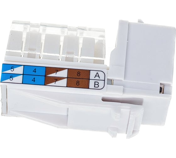 Механизм компьютерной розетки Экопласт RJ-45, категория 5е, UTP модуль, 8 контактов LK45 856100-1