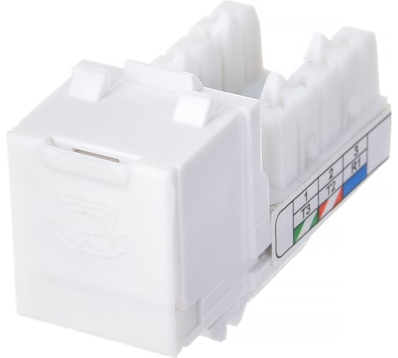 Механизм телефонной розетки Экопласт RJ-12, 6 контактов, белый LK45 855600