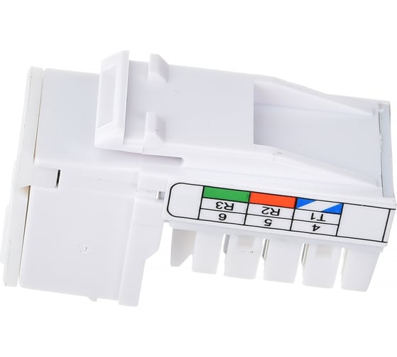 Механизм телефонной розетки Экопласт RJ-12, 6 контактов, белый LK45 855600