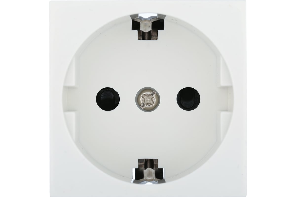 Розетка Экопласт с заземляющим контактом, со шторками, белый LK45 ...