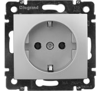 Одноместная розетка Legrand DIY Valena Алюм с/з 694342