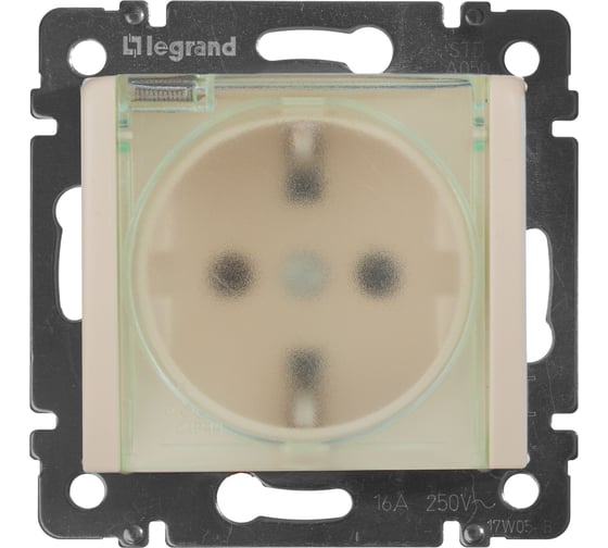 Механизм одноместной розетки Legrand СП Valena 2К+З IP44 с заземл. сл. кость DIY-упак. Leg 695640