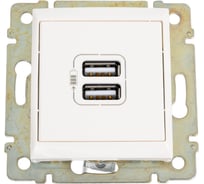 Механизм одноместной розетки Legrand USB 2мод. СП Valena бел. DIY-упак. Leg 694370