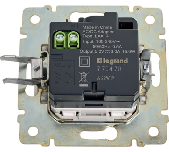 Механизм одноместной розетки Legrand USB 2мод. СП Valena бел. DIY-упак. Leg 694370