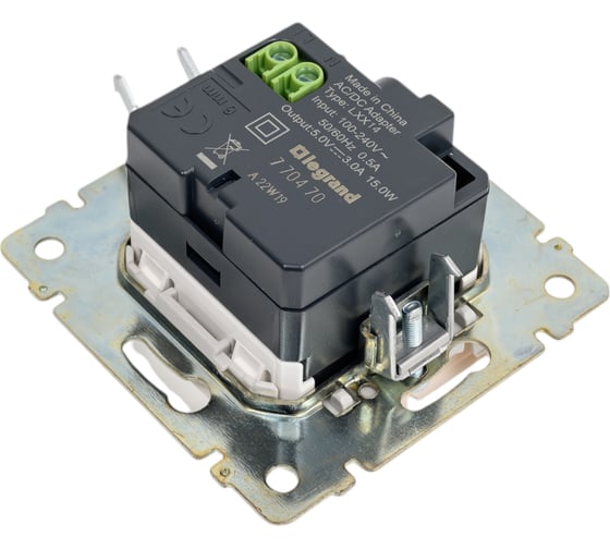Механизм одноместной розетки Legrand USB 2мод. СП Valena бел. DIY-упак. Leg 694370
