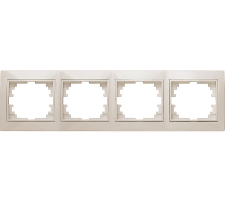 Горизонтальная рамка Intro 150402 на 4 поста, СУ, Plano, слоновая кость Б0027630