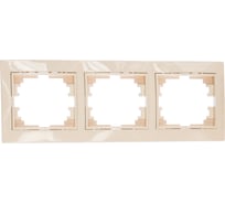 Горизонтальная рамка Intro 150302 на 3 поста, СУ, Plano, слоновая кость Б0027628