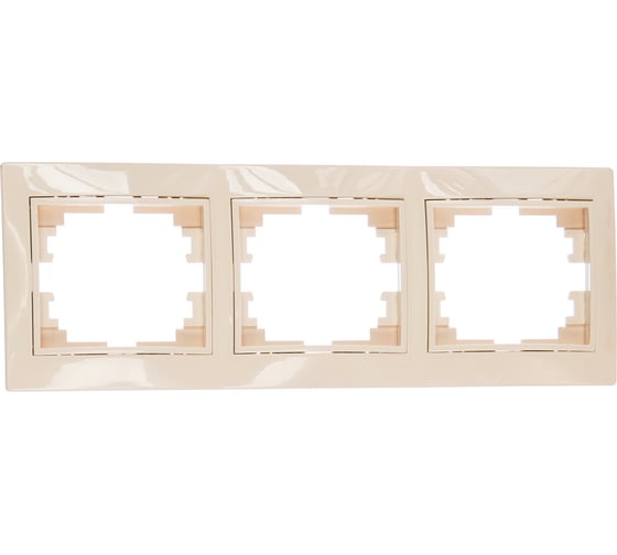 Горизонтальная рамка Intro 150302 на 3 поста, СУ, Plano, слоновая кость Б0027628 1