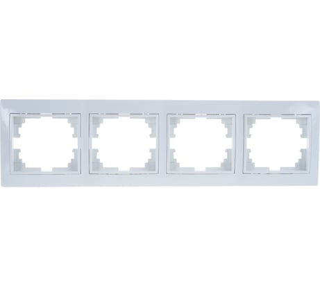 Горизонтальная рамка Intro 150401 на 4 поста, СУ, Plano, белый Б0027629