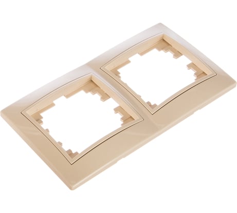 Горизонтальная рамка Intro 150202 на 2 поста, СУ, Plano, слоновая кость Б0027626