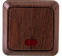 Двойной выключатель с подсветкой Intro 210510, 10А, 250В, IP20, ОУ, Quadro Б0030122