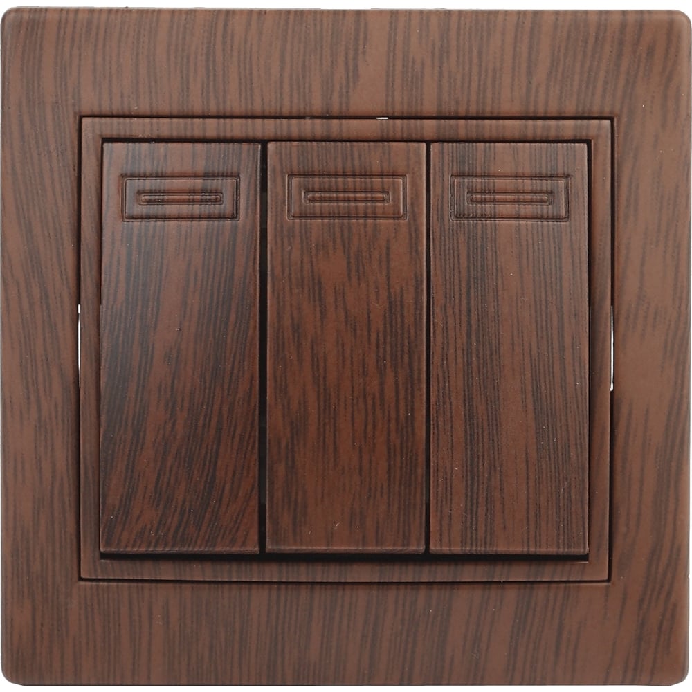 Тройной выключатель Intro 10А, 250В, IP20, СУ, Plano, венге Б0030052 ...