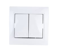 Двойной выключатель Intro 10А, 250В, IP20, СУ, Plano, белый Б0027601
