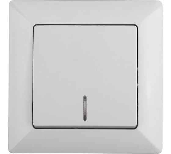 Выключатель с подсветкой Intro 410201 10А, 250В, СУ, Solo, белый Б0043270 1