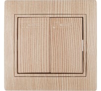 Двойной выключатель Intro 10А, 250В, IP20, СУ, Plano, сосна Б0030045