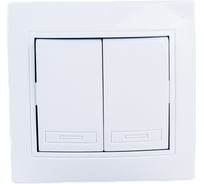 Двойной выключатель Intro 1Э10401 10А, 250В, СУ, б.л., Plano, белый Б0038825