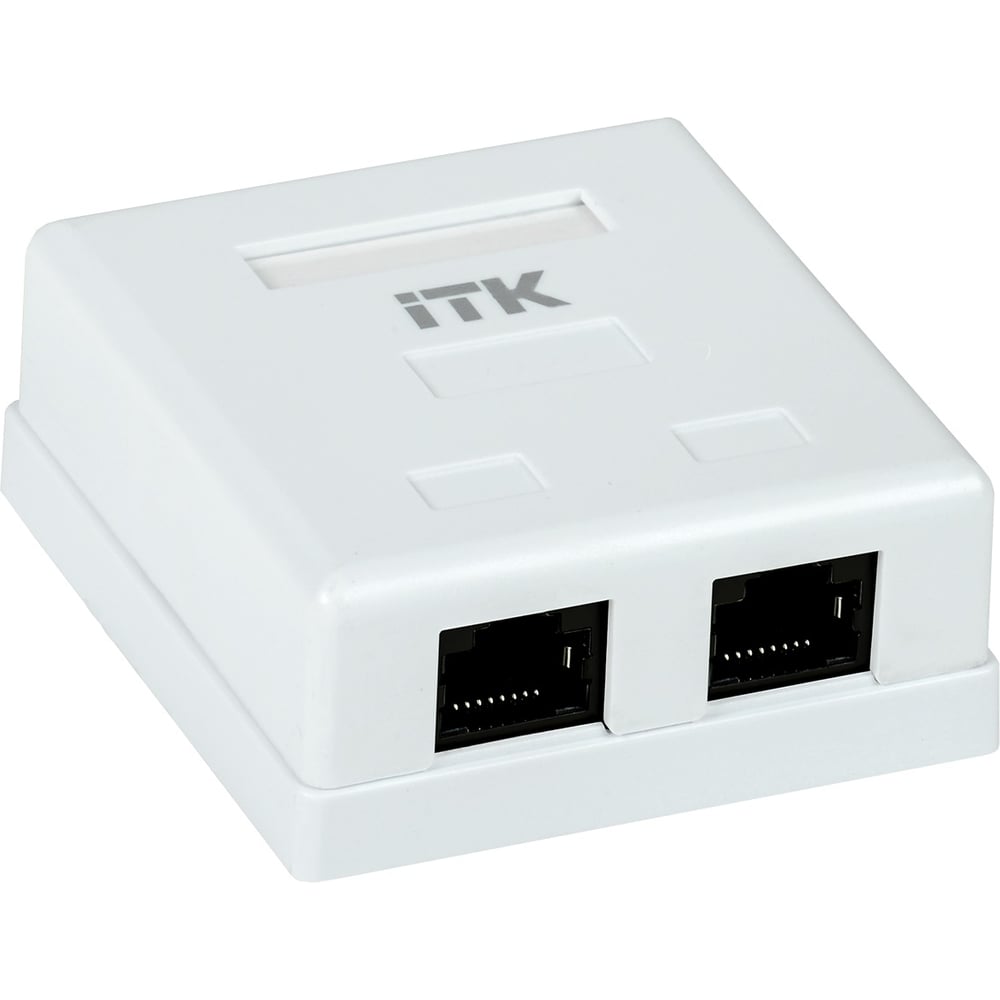 Информационная розетка ITK RJ45 категория 5е UTP 2-порта настенная CS2 ...